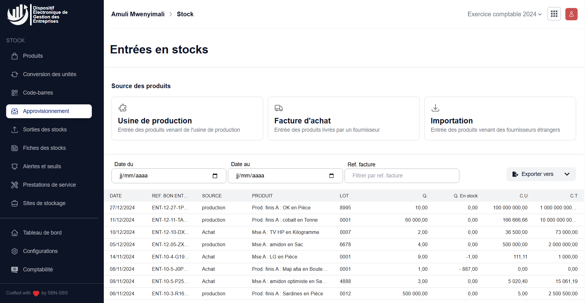 DEGE Gestion de Stock